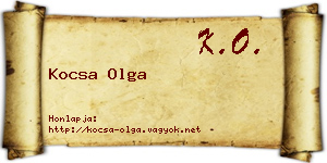 Kocsa Olga névjegykártya